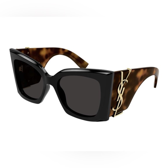 NEW SL M119 BLAZE 003 SAINT LAURENT SLM119 003 BLACK BROWN SUNGLASSES - Picture 1 of 4